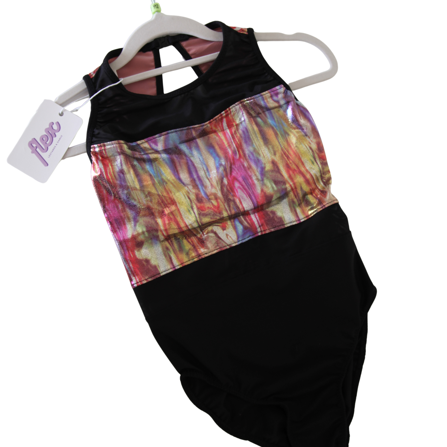 Y12 Kat Leotard Black / Rainbow Shimmer