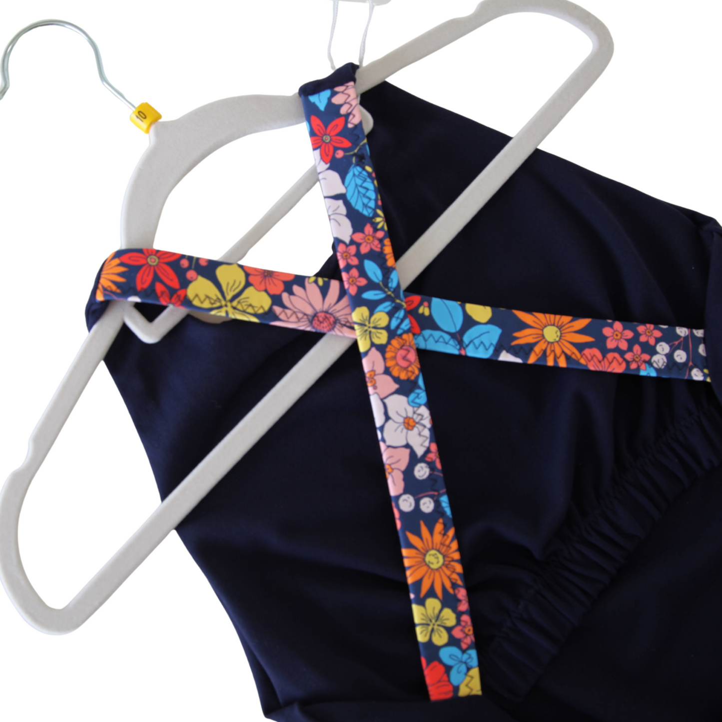 A8 Abigail Leotard Navy / Navy Floral Straps
