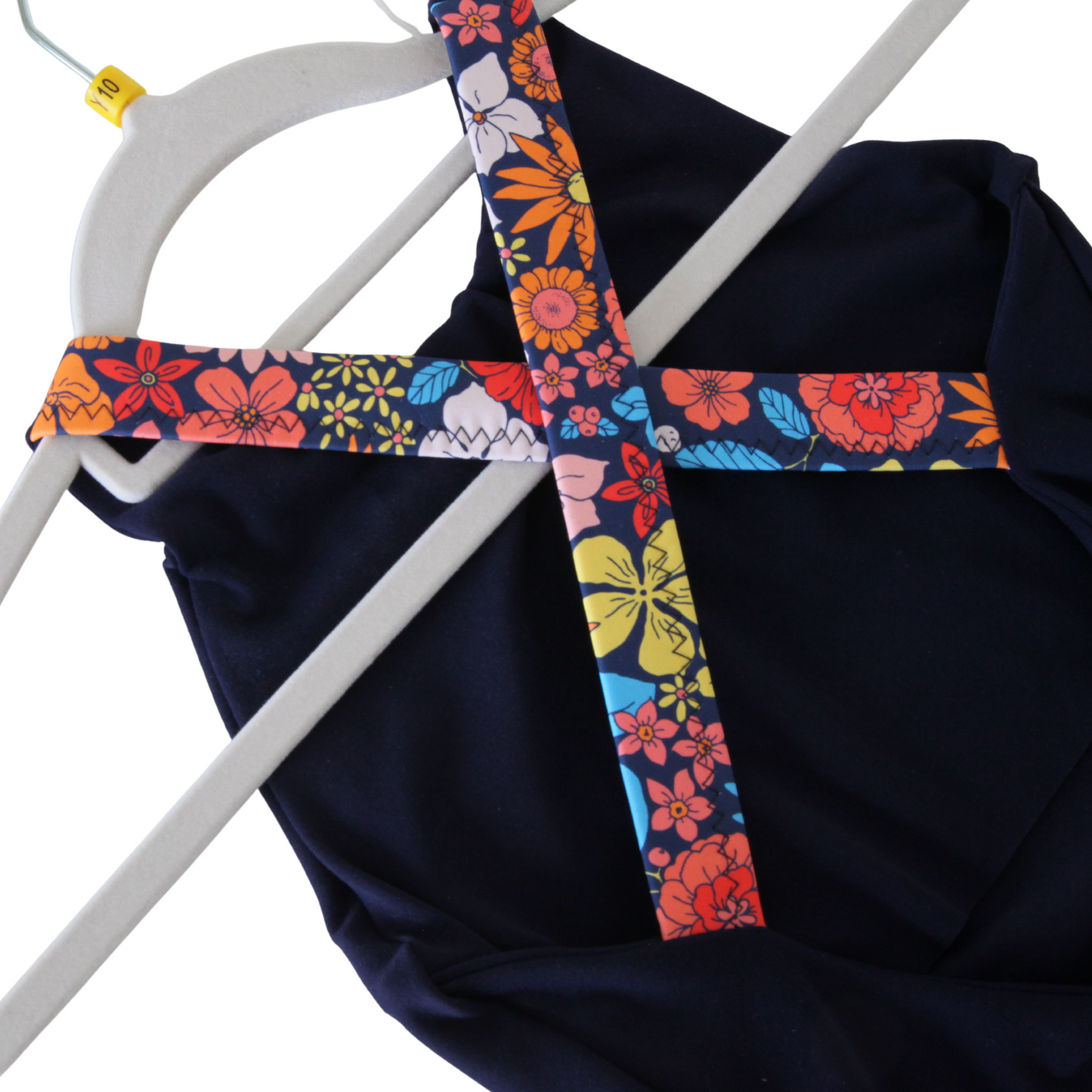 Y10 Abigail Leotard Navy / Navy Floral Straps