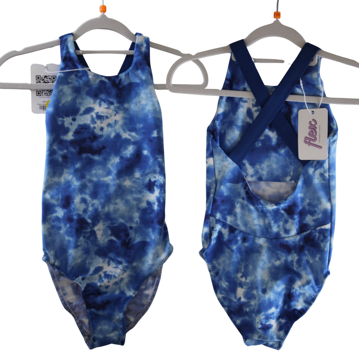 Y8 Abigail Leotard Blue Tie Dye