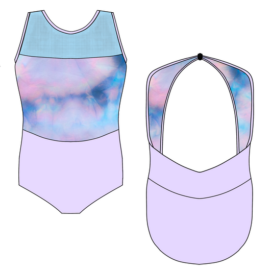 Y6 Kat Leotard Lilac / Blue