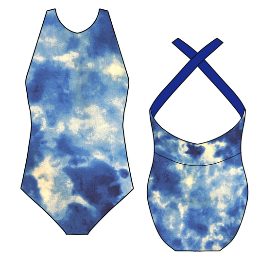 Y8 Abigail Leotard Blue Tie Dye